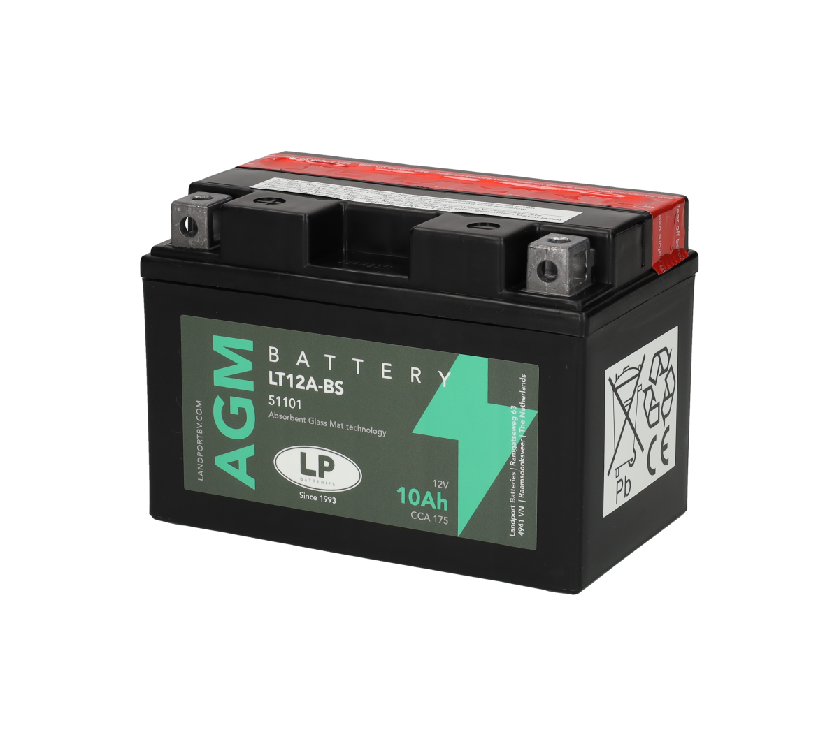 Landport YTX12A-BS / LT12A-BS AGM Accu 12V 10Ah