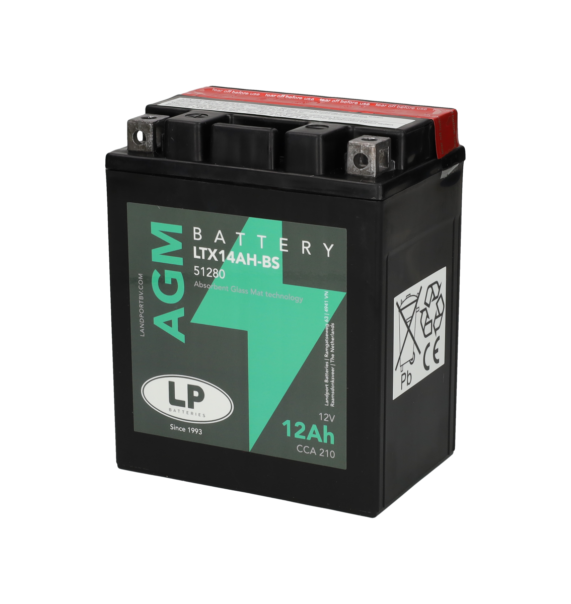 Landport Accu YTX14AH-BS / LTX14AH-BS 12V 12Ah