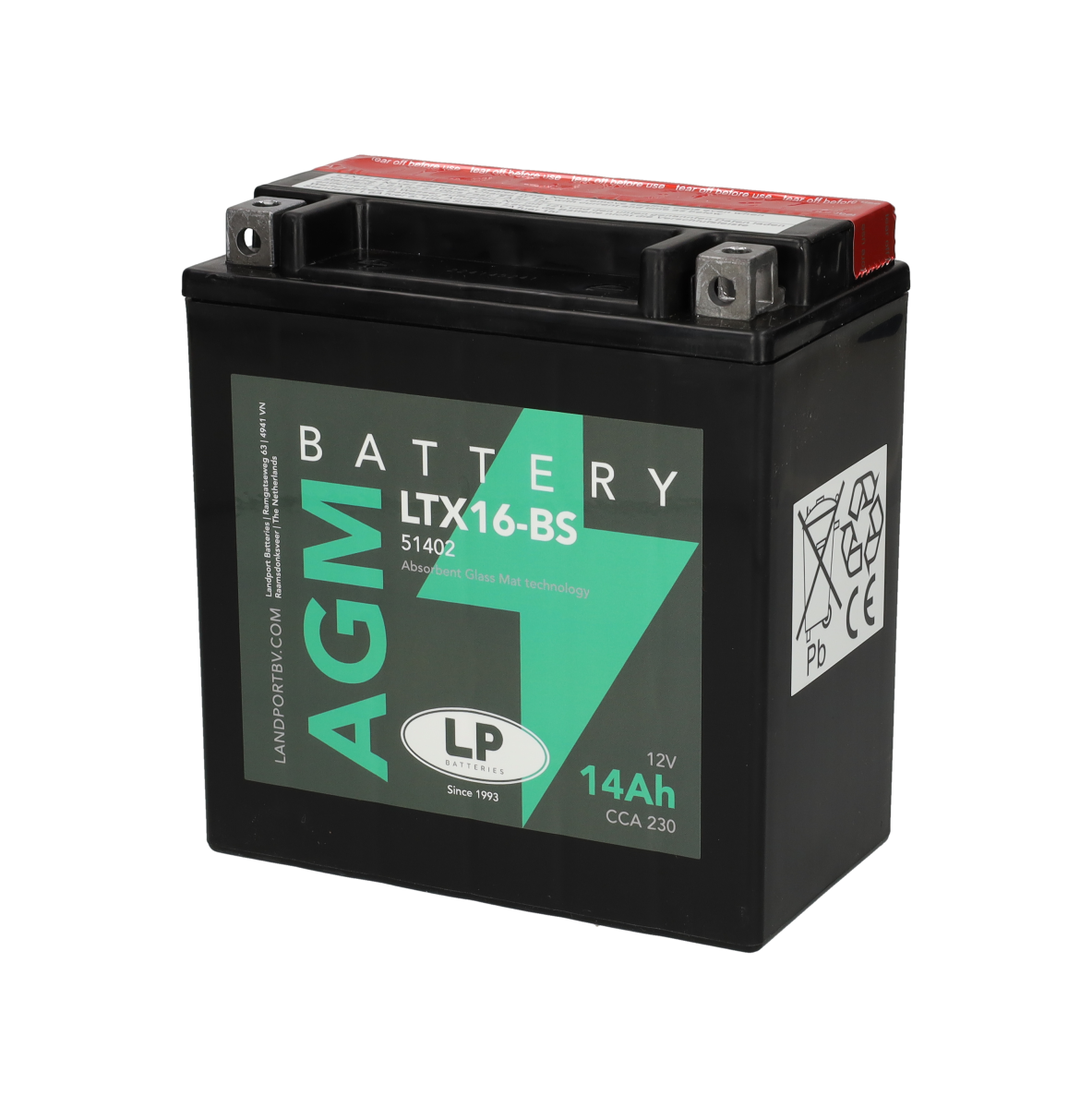 Accu YTX16-BS / LTX16-BS 12V