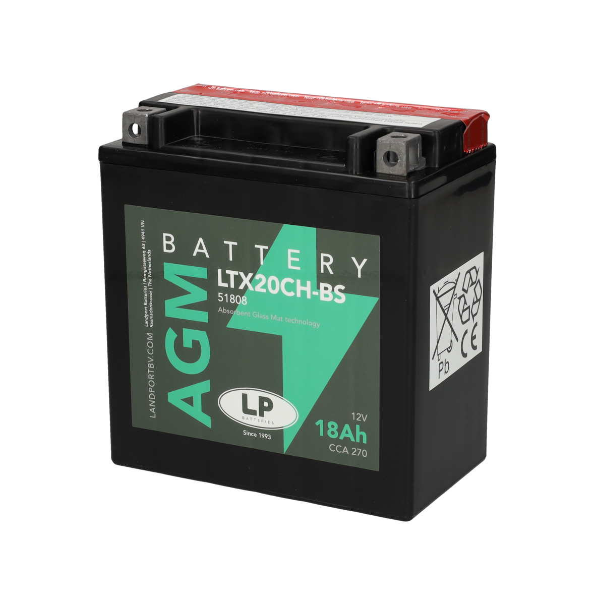 Landport Accu YTX20CH-BS / YTX20A-BS / LTX20CH-BS 12V 18Ah