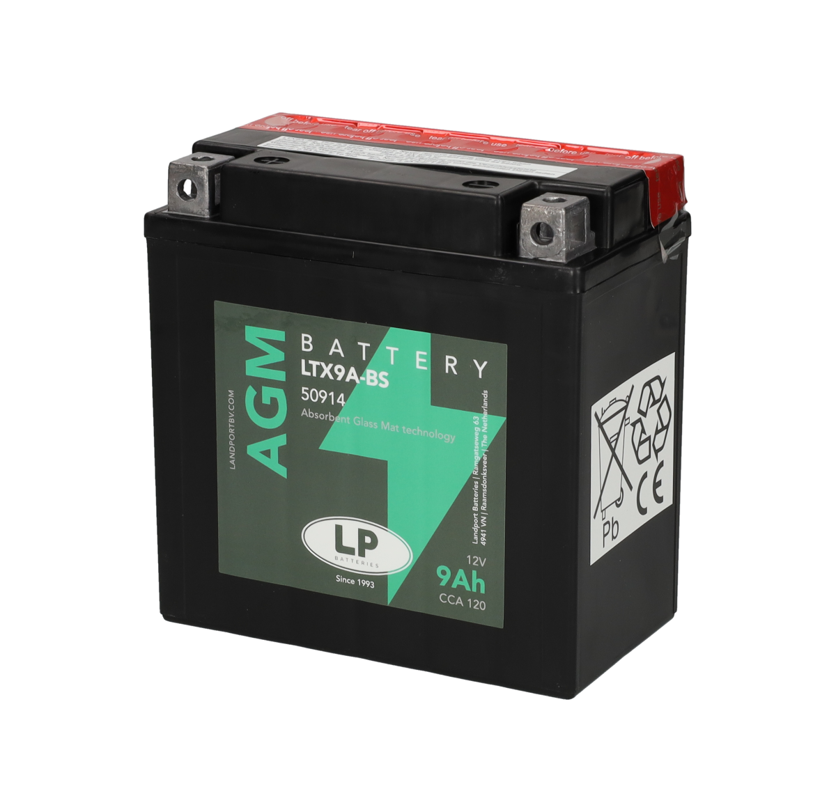 Landport Accu YTX9A-BS / YB9-BS / LTX9A-BS 12V 8Ah