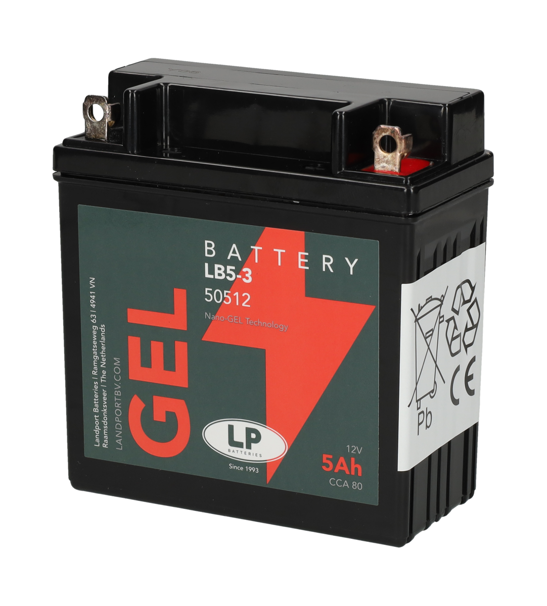 Gel Accu MG5L-BS-C / LTX5-3 / GTX5-3 12V 5Ah