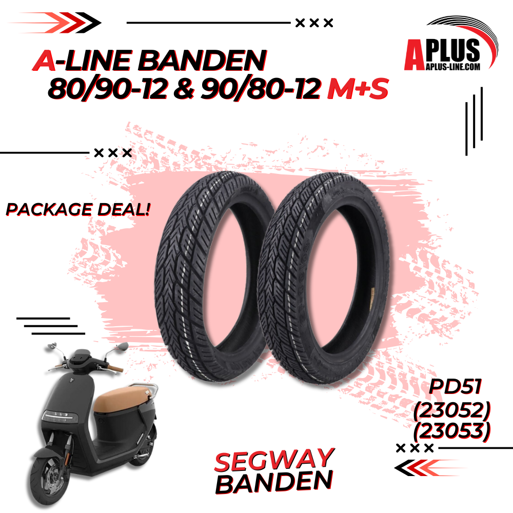 PACKAGE DEAL - 1X BAND A-LINE 80/90-12 TL 51J PR356 (ALL WEATHER) M+S + 1X BAND A-LINE 90/80-12 TL 51J PR356 (ALL WEATHER) M+S (23052 + 23053)