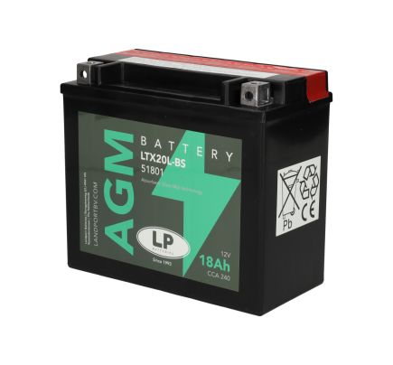 Accu YTX20L-BS / LTX20L-BS 12V 18Ah